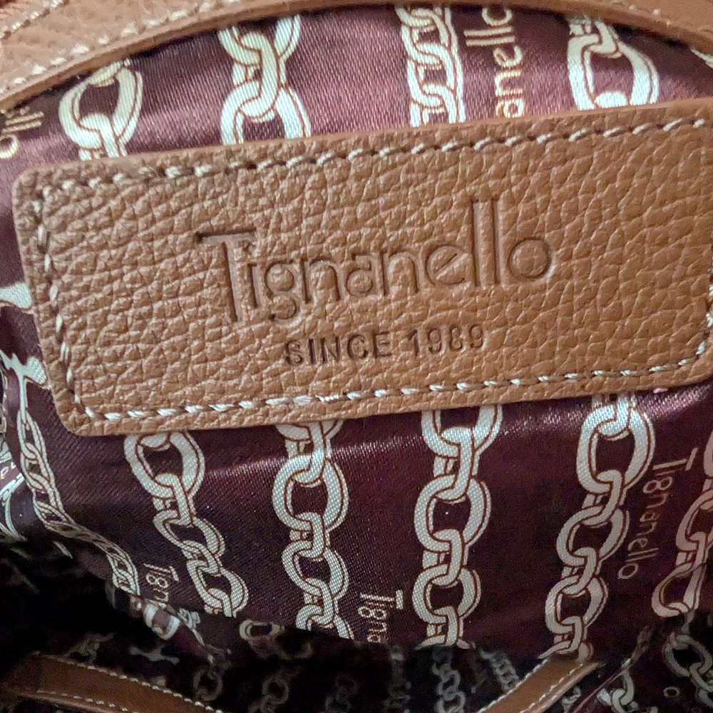 Italian Leather Brown Shoulder Crossbody Bag | Satchel by Tignanello *Imperfect - Picture 12 of 15